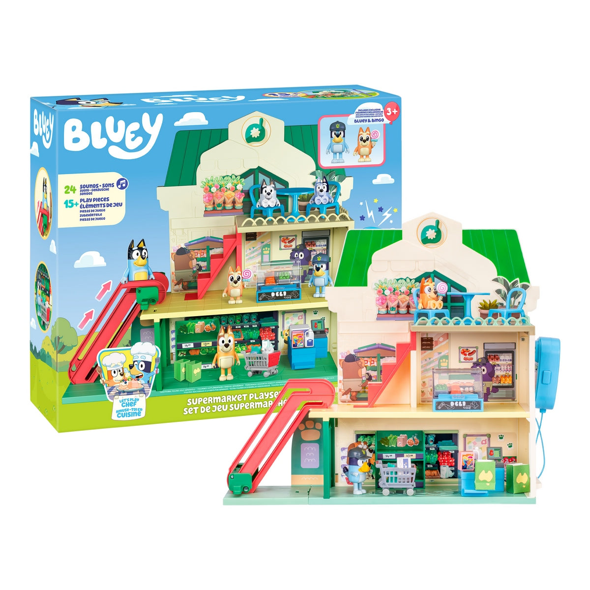 Bluey S13 Lets Play Chef Playset Supermercado